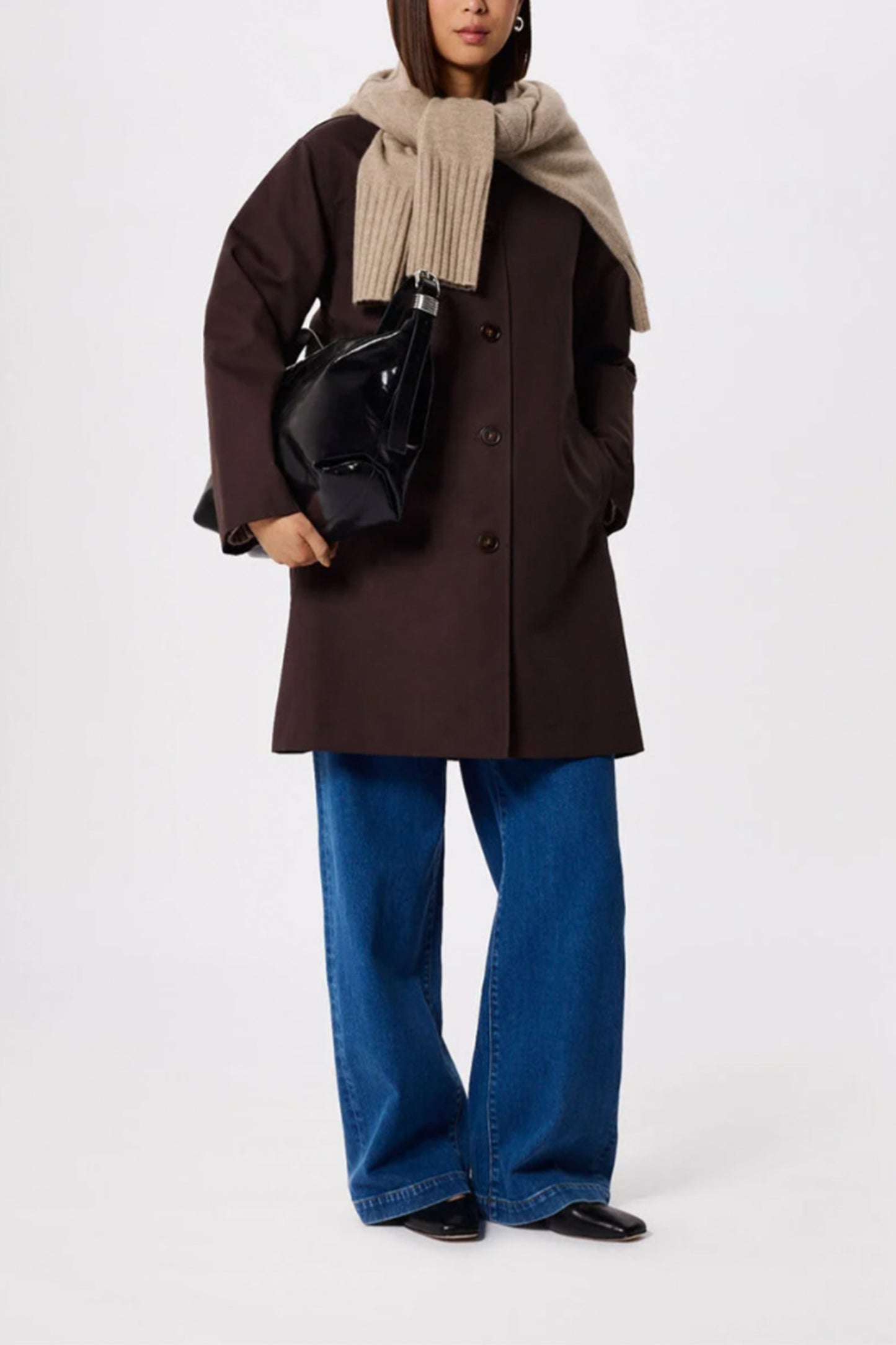 Brown Check Lined Car Coat