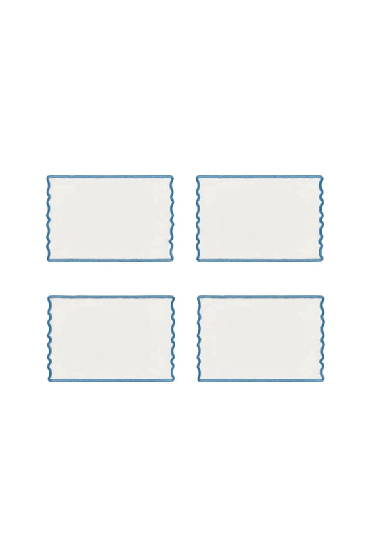 Set Of 4 Scalloped Cocktail Napkins