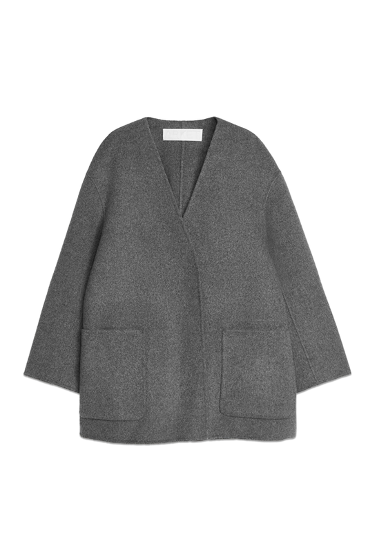 Collarless Doublé Coat