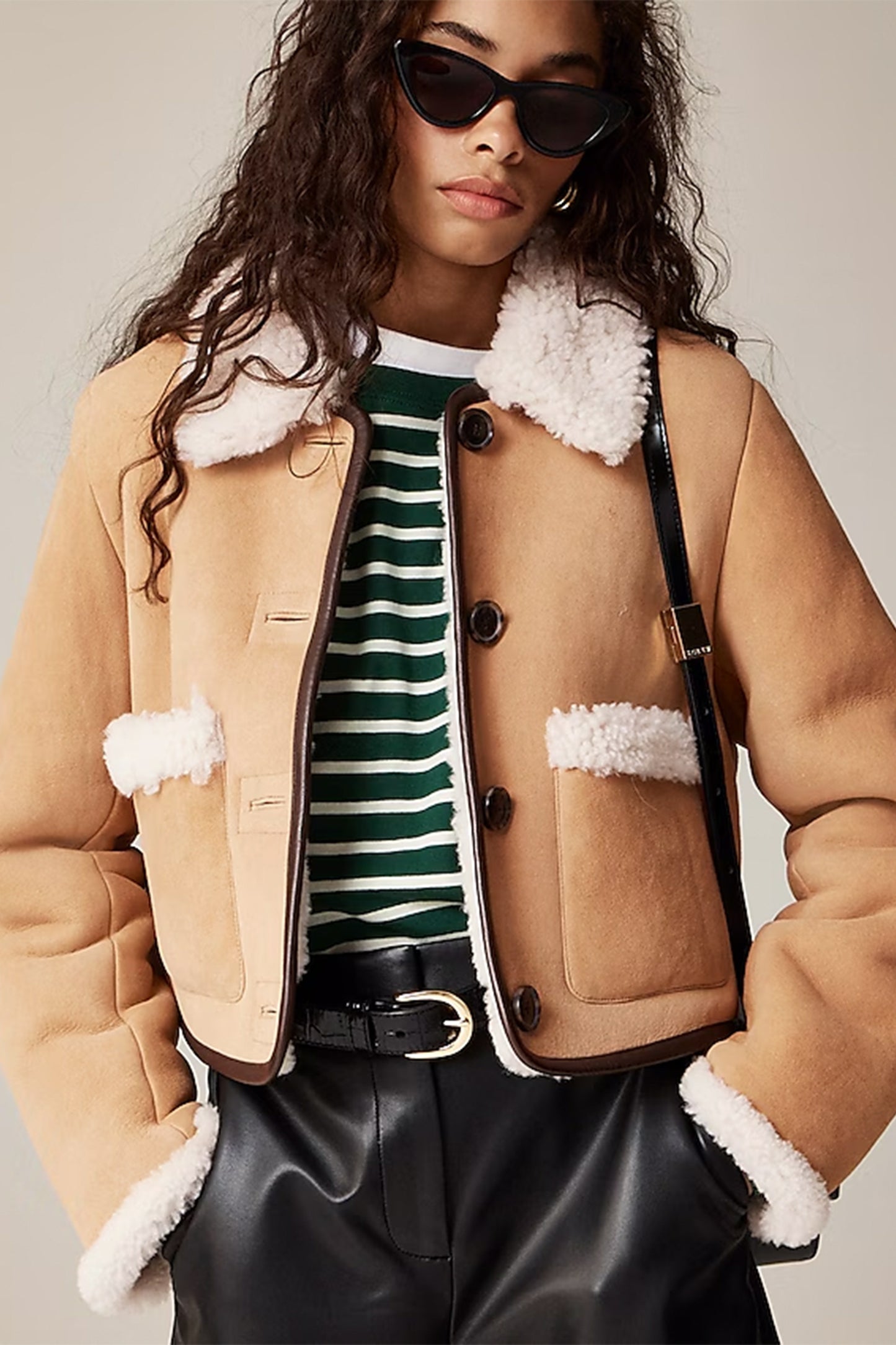 Collection limited-edition cropped shearling jacket