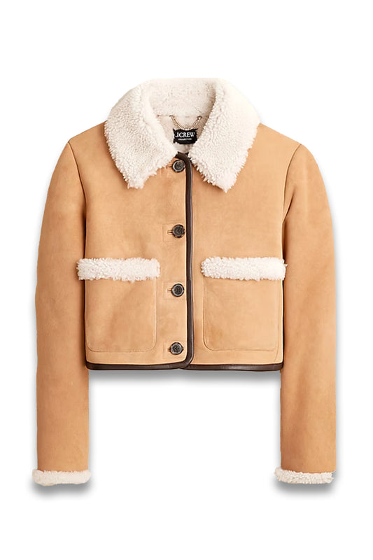 Collection limited-edition cropped shearling jacket