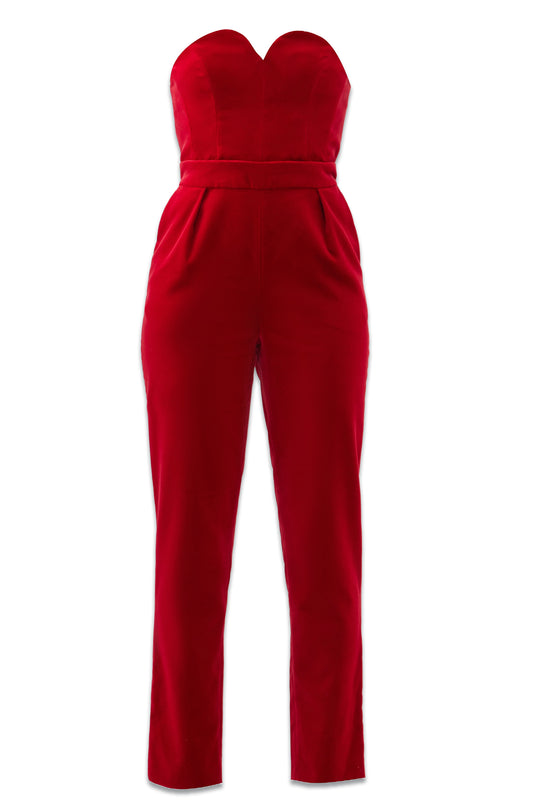 Core Jealousy Velvet Strapless Jumpsuit
