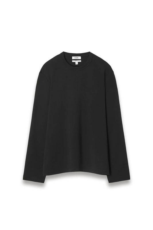 Relaxed Jersey Interlock Long-Sleeved T-Shirt