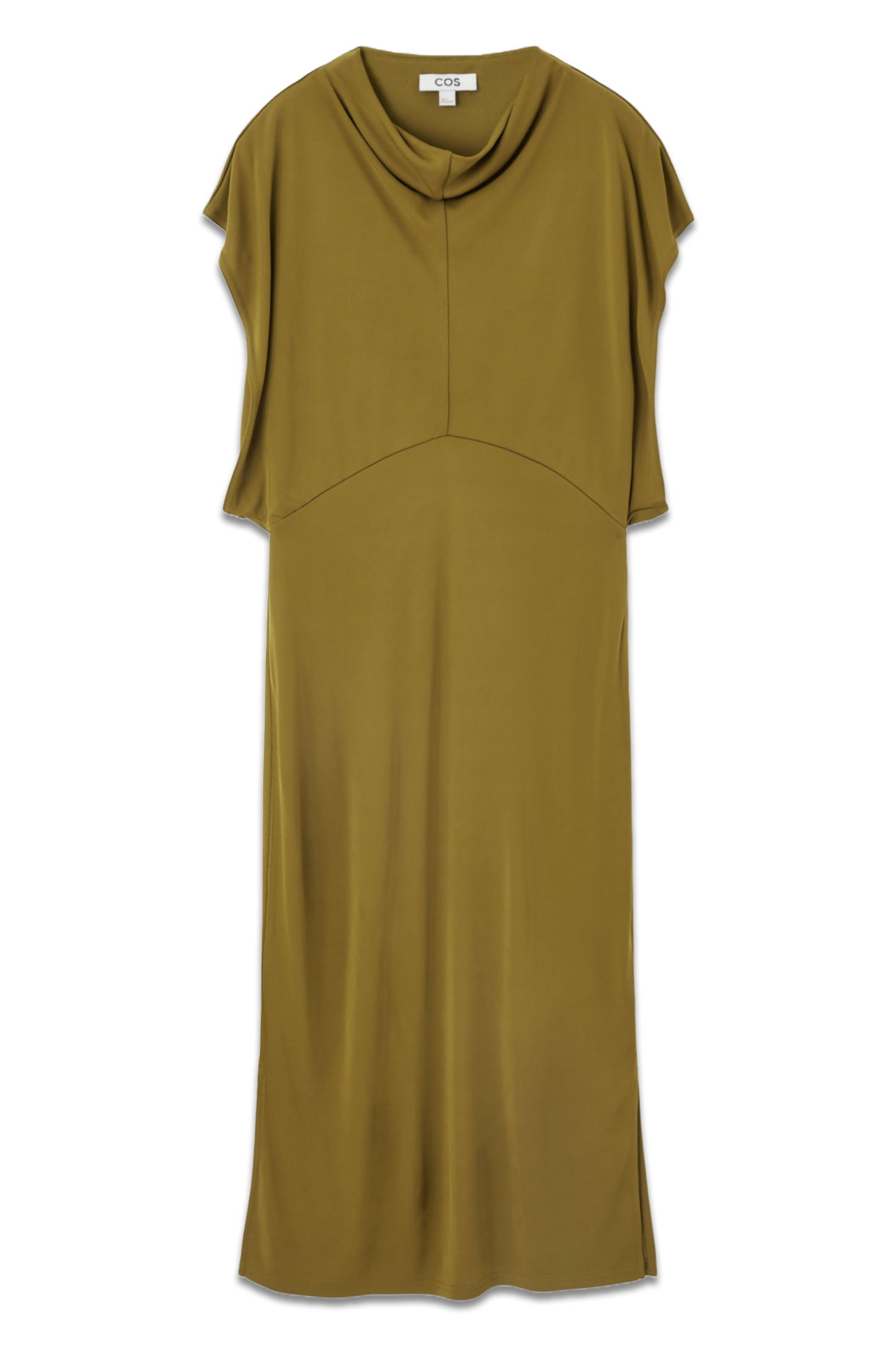 Draped Cowl-Neck Midi Dress