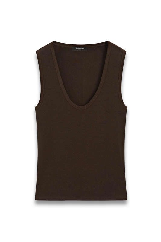 Cotton Blend V-neck Top