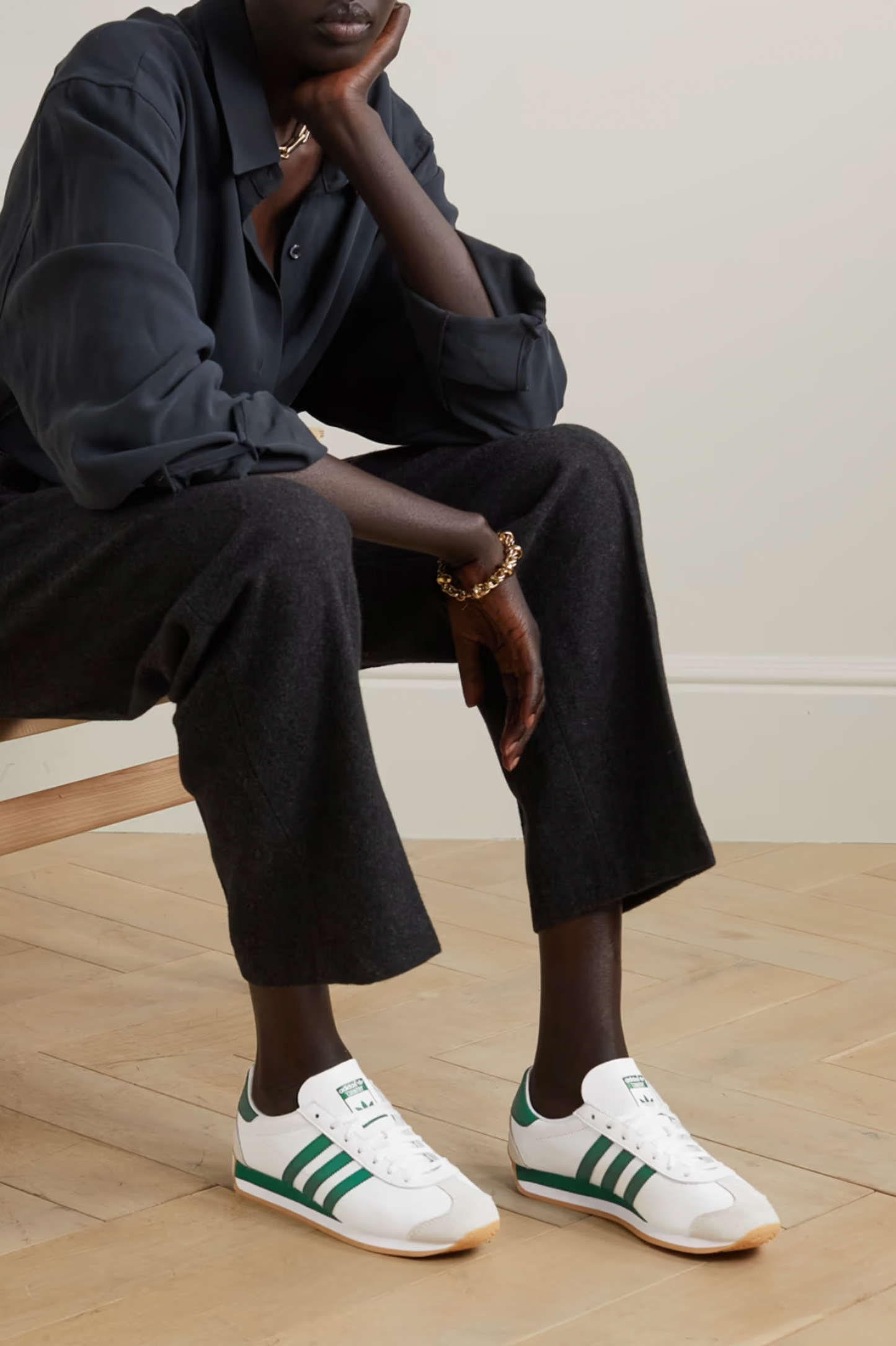 Country OG Suede-Trimmed Leather Sneakers