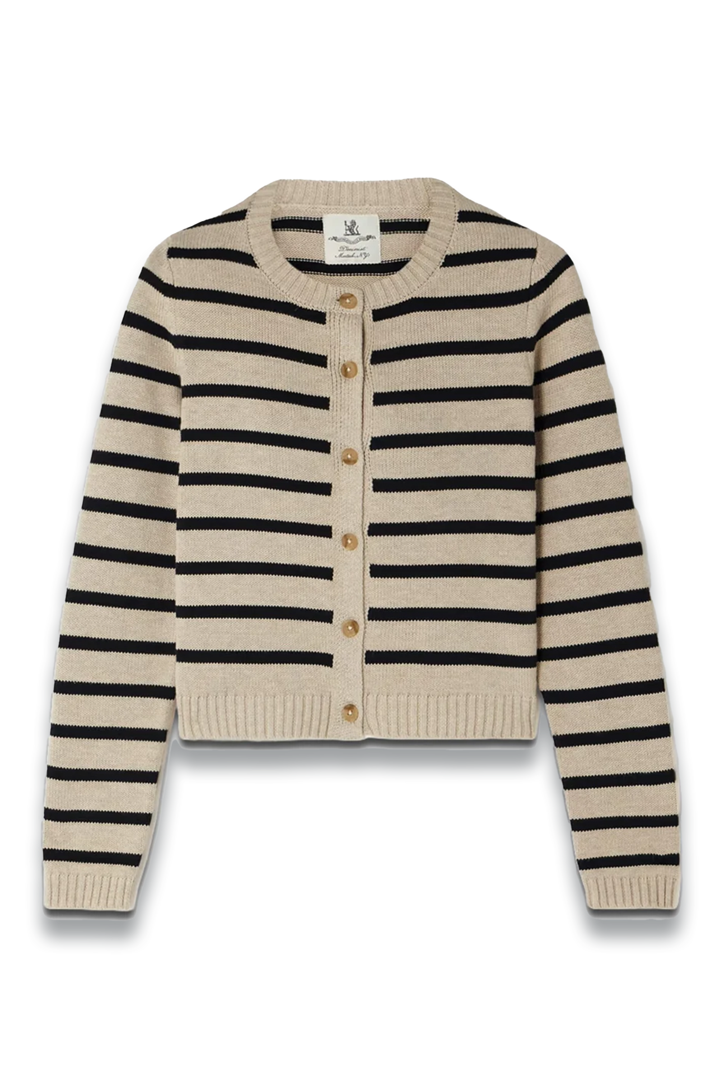 Cropped Striped Cotton-Blend Cardigan