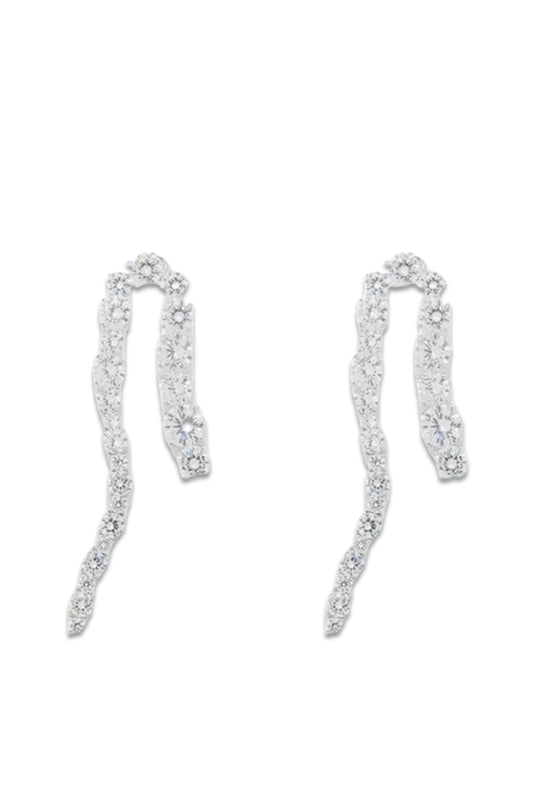 Cubic Zirconia & Rhodium-plated Drop Earrings