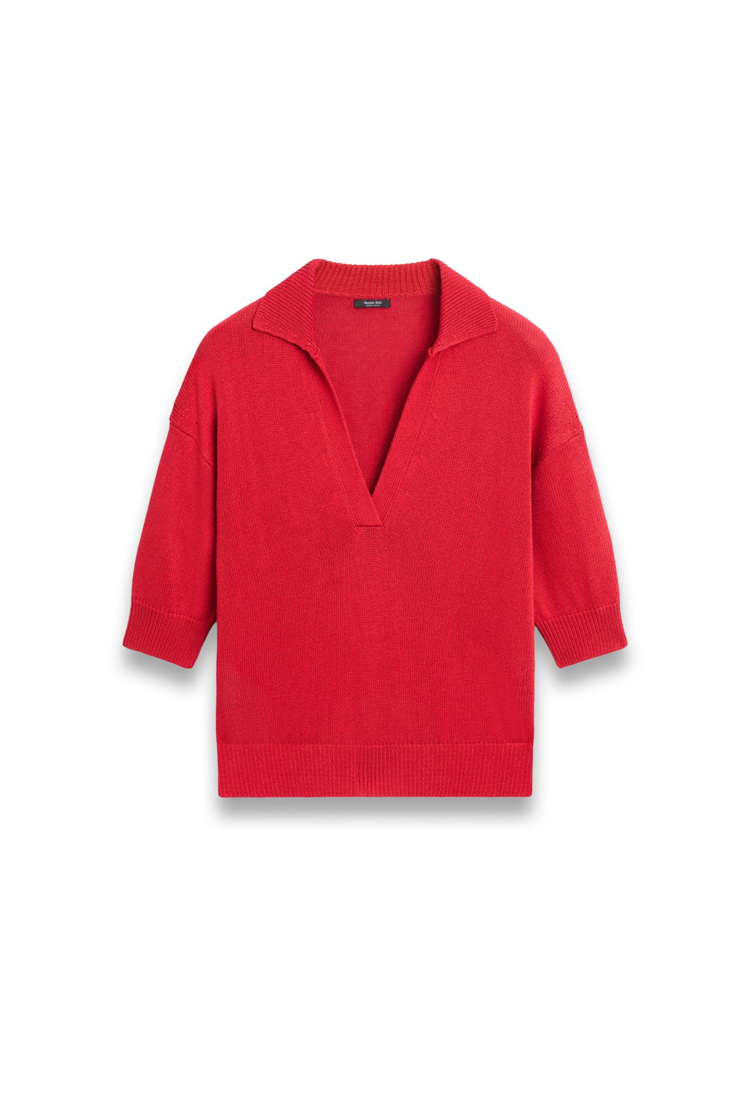 Flowing knit polo sweater
