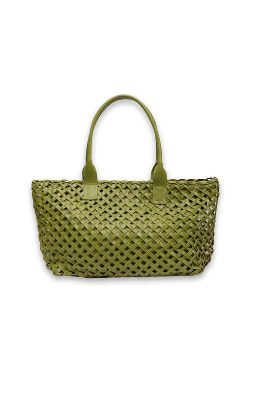 Leni Leather Weave Tote Bag