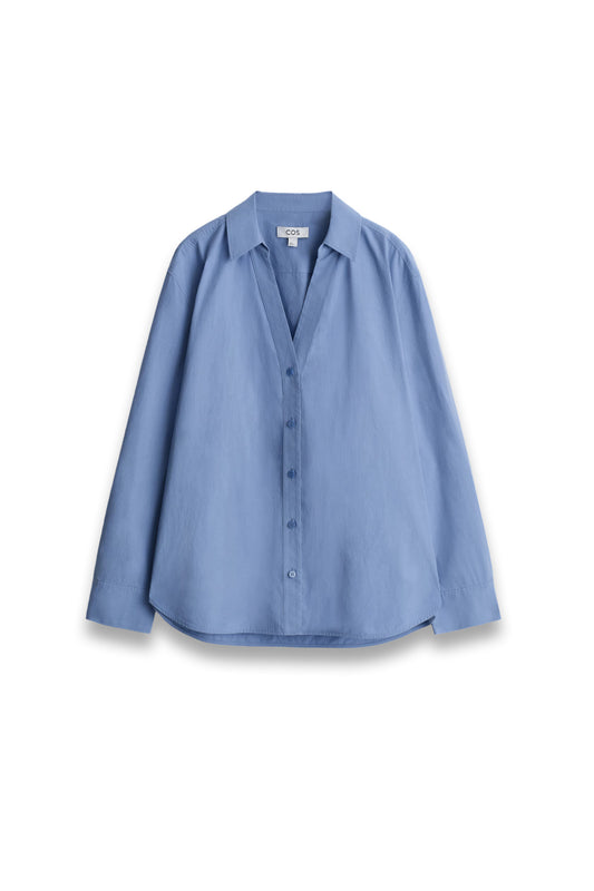 Open-collar Cotton-poplin Shirt