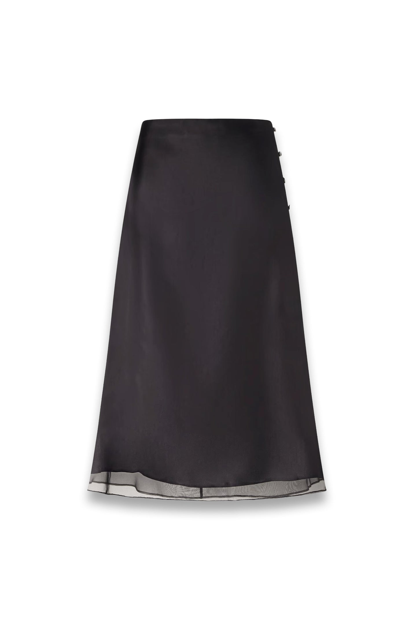 Corolla silk-crêpe de chine midi skirt