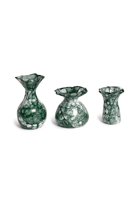 Set Of 3 Bud Vases, Teal