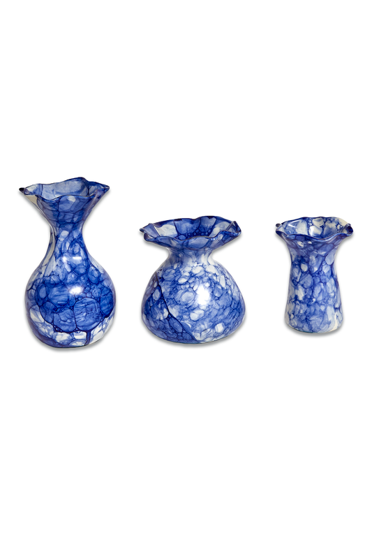 Blue Set Of 3 Bud Vases