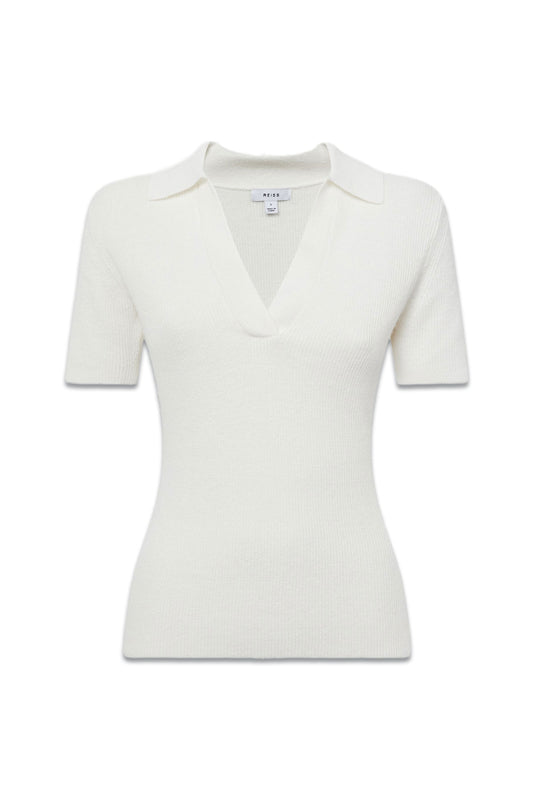 Devin V-neck Collared Knit Top