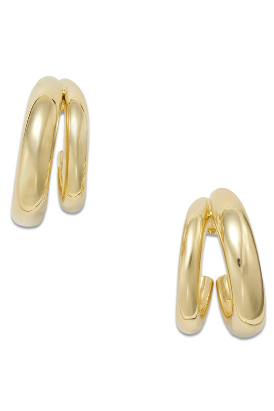 Double Natasha Lilly Gold-plated Hoop Earrings