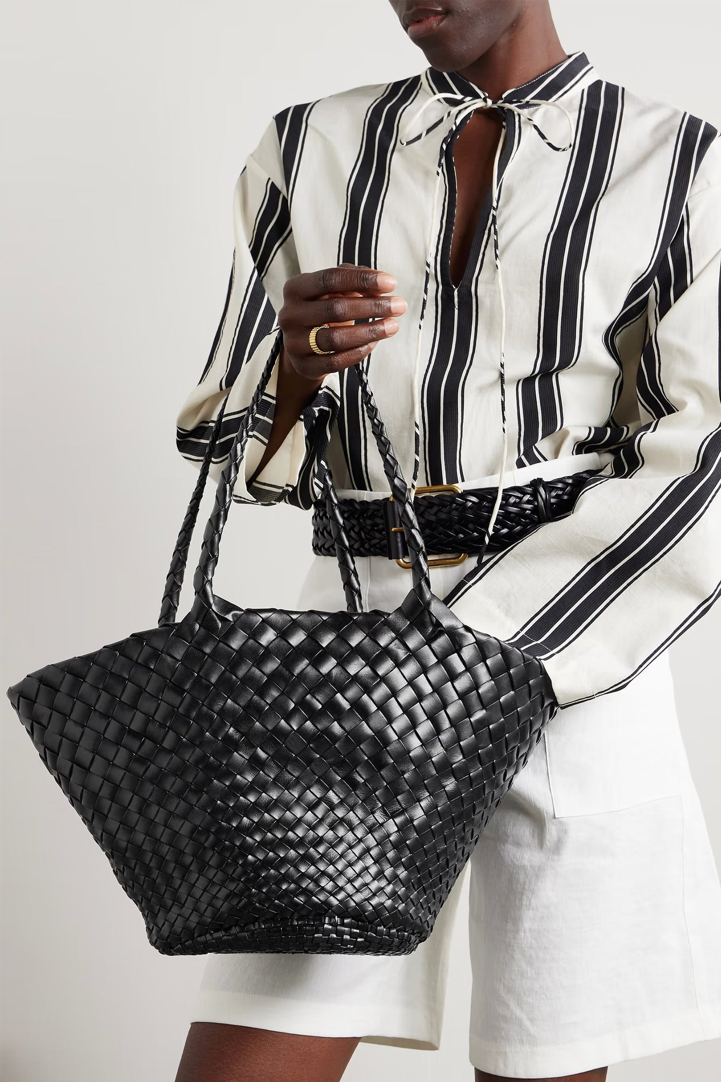 Egola woven leather tote