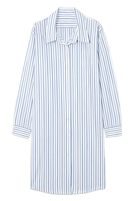 Striped cotton-poplin shirt dress