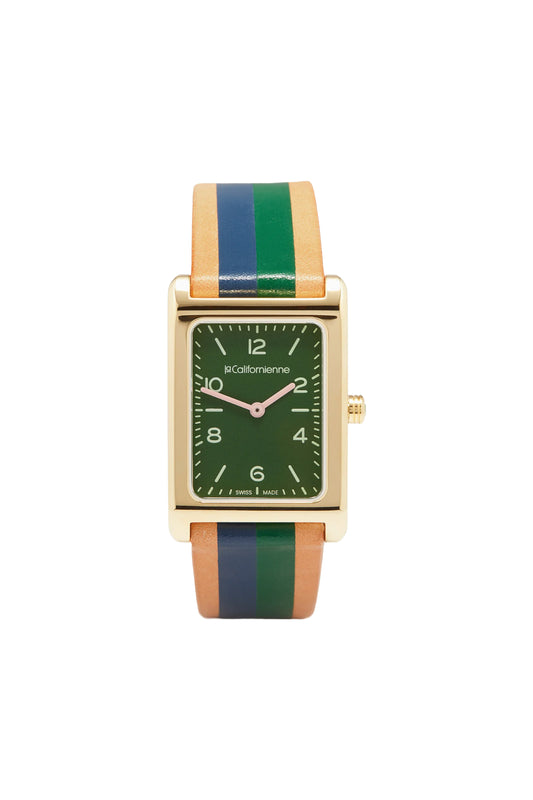 Daybreak Peridot, Leather & Gold-Plated Watch