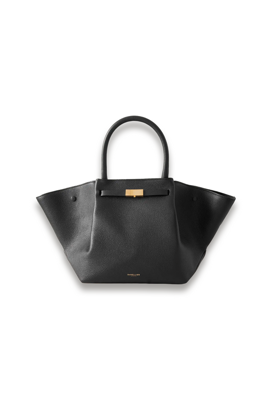 New York Midi Textured-Leather Tote