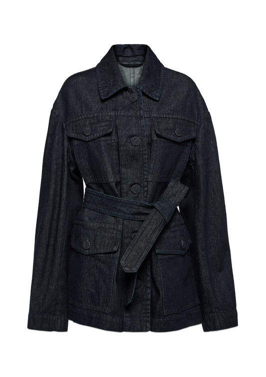 Indigo Belted Denim Jacket