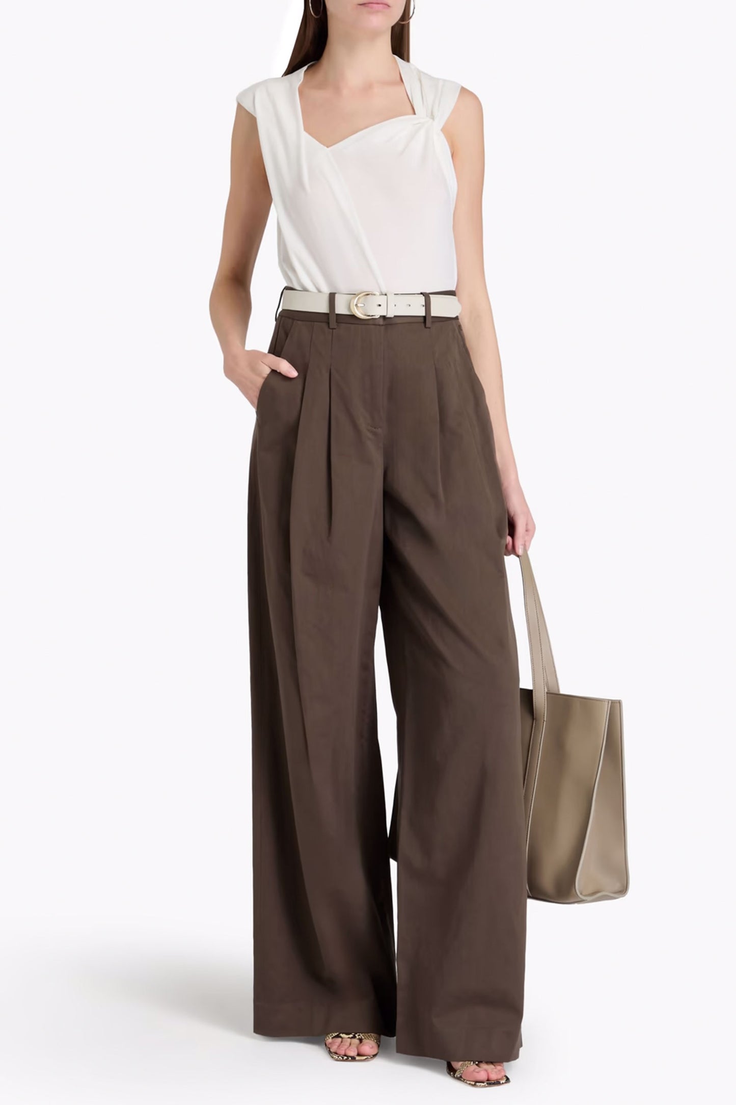Juliana Cotton and TENCEL™-Blend Twill Wide-Leg Pants