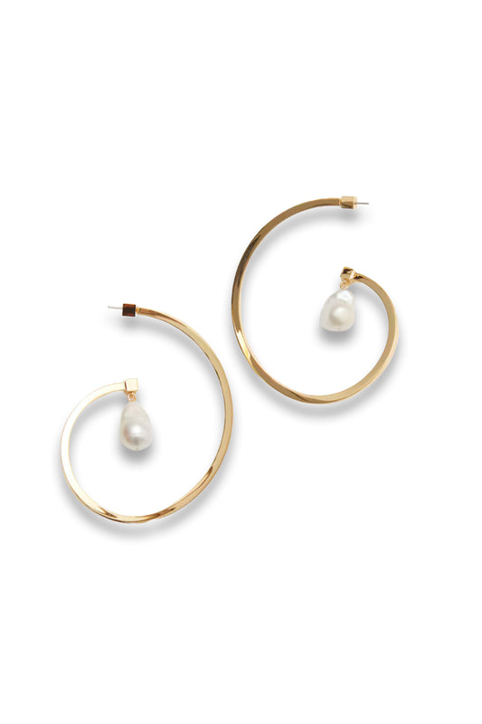Freshwater Pearl Swirl Earrings