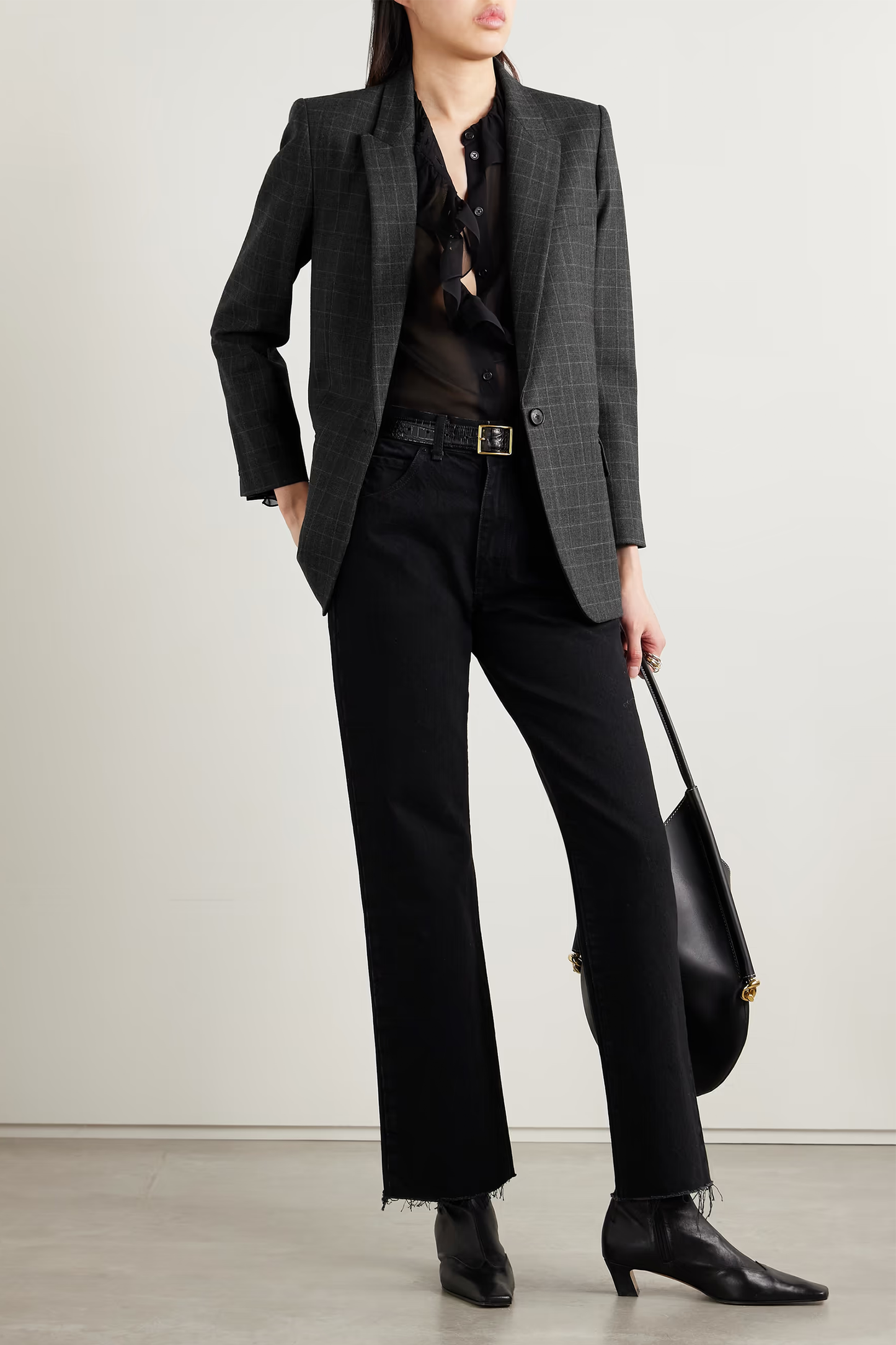 Diane Checked Wool-Blend Blazer