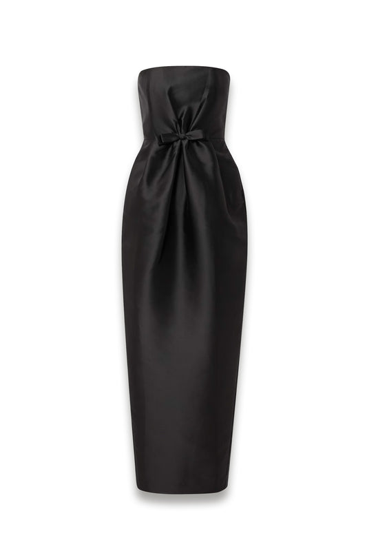 Lenette strapless bow-detailed taffeta gown