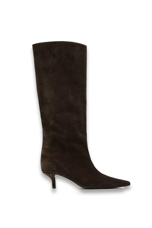 Heeled Split Leather Boots