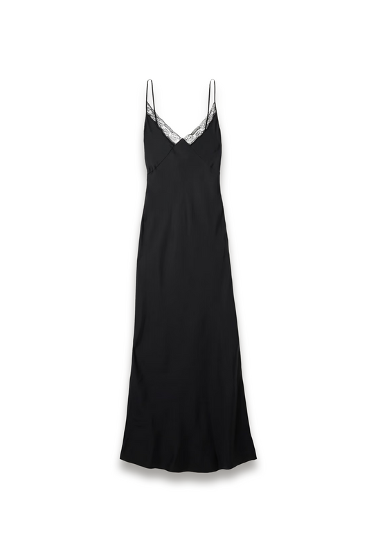 Barina Lace-trimmed Silk-twill Midi Dress