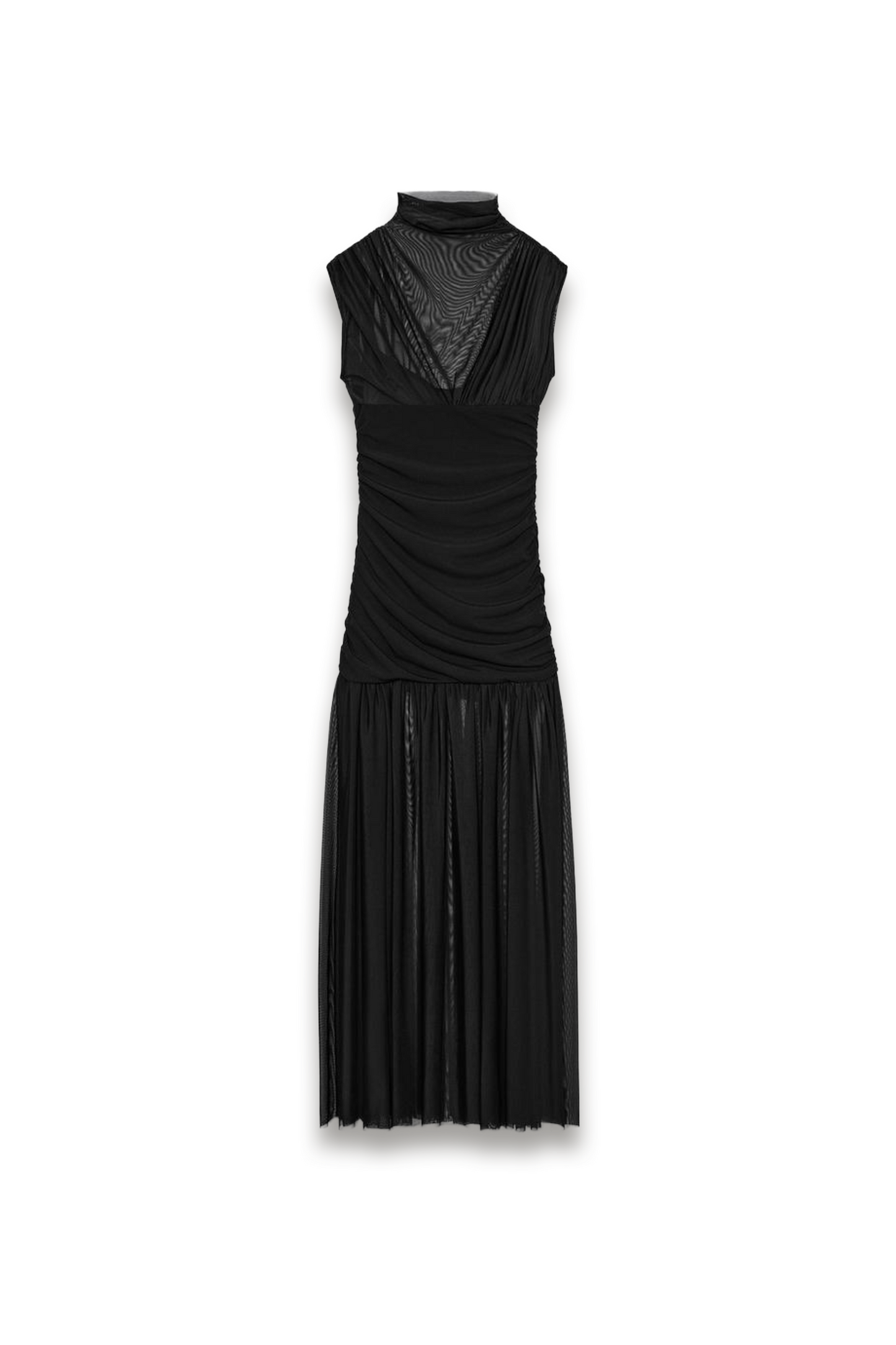 Combined Draped Midi Dress
