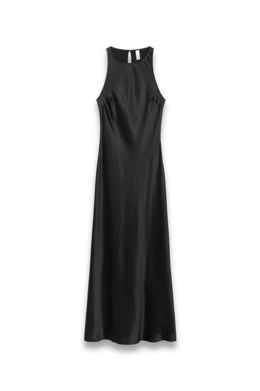 Sleeveless Satin Midi Dress