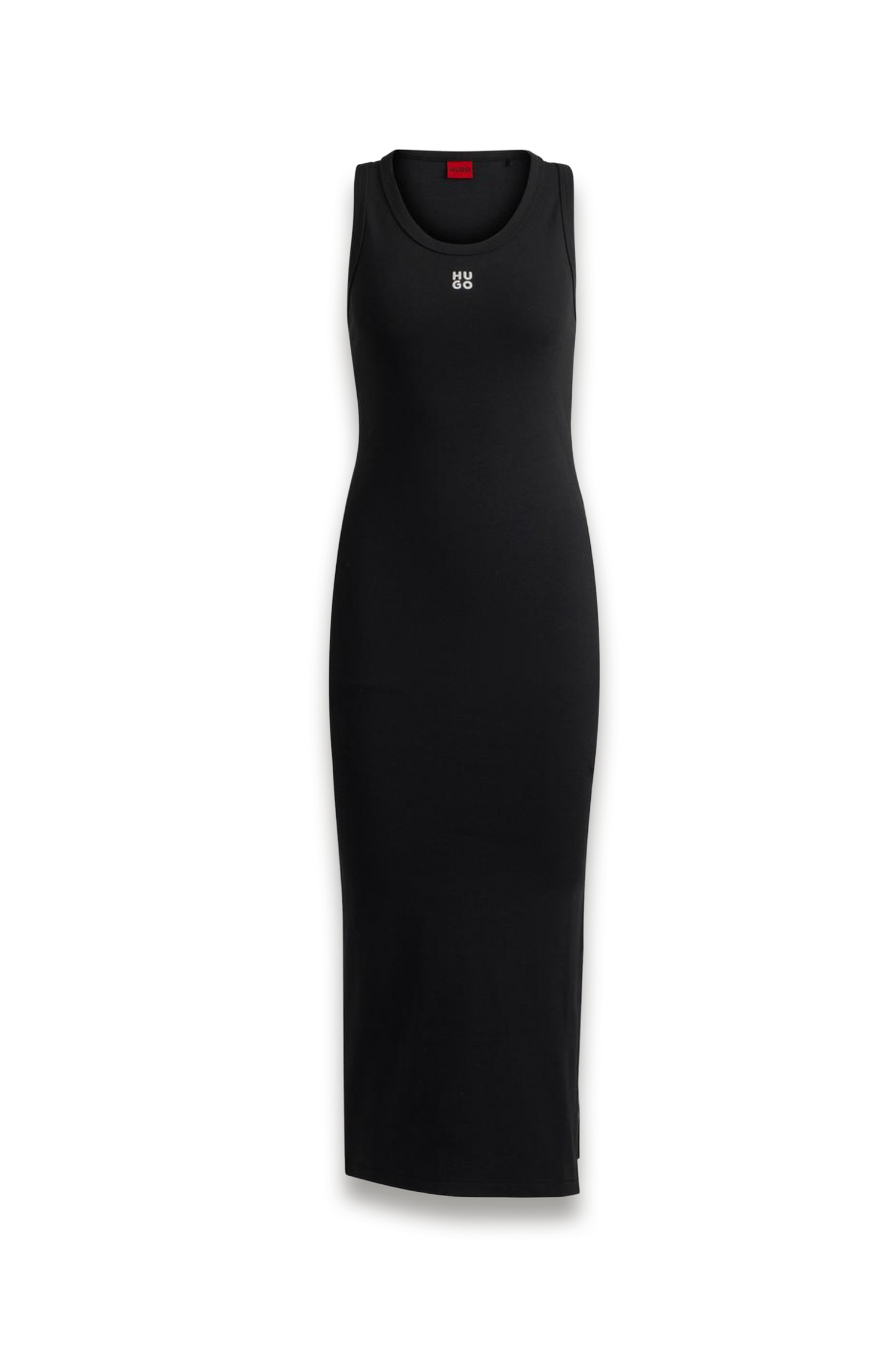 Womens HUGO Nalimera Ribbed Midi Dress with Logo Detail
