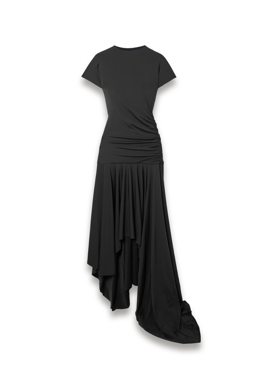 Cardozo Ruched Asymmetric Stretch-jersey Dress