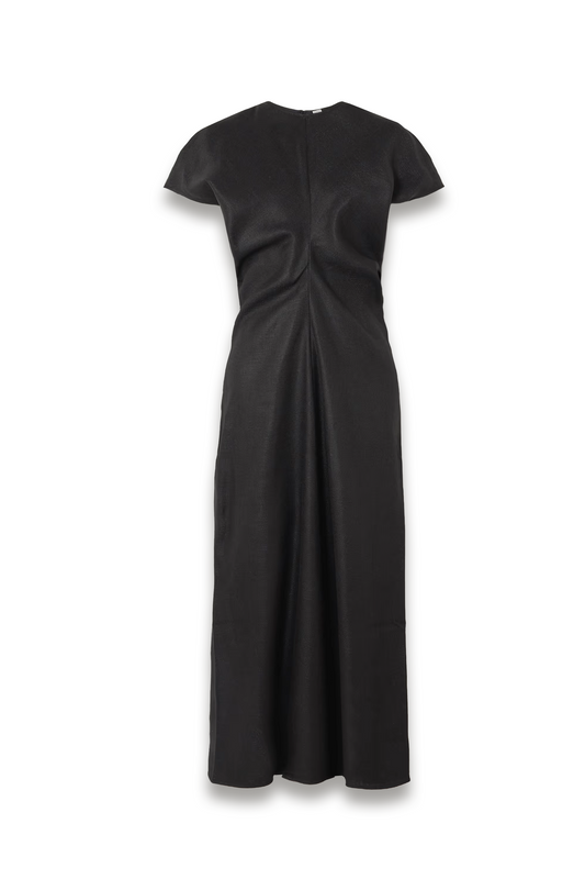 Gathered Woven Midi Dress