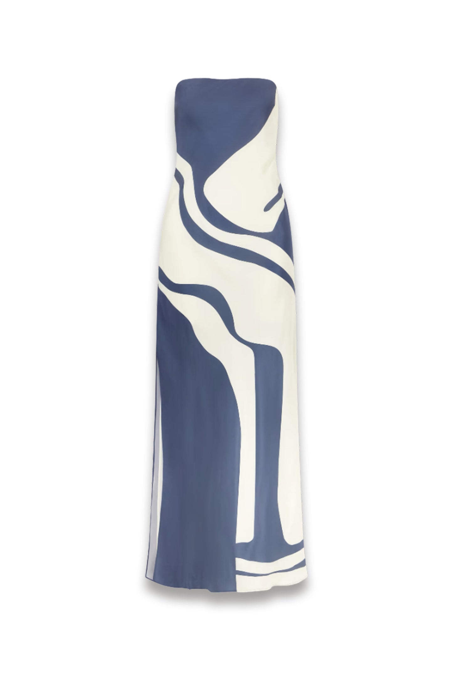 Lilou strapless Printed Silk-satin Maxi Dress