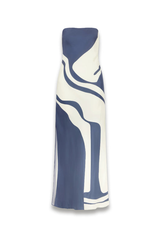 Lilou strapless Printed Silk-satin Maxi Dress