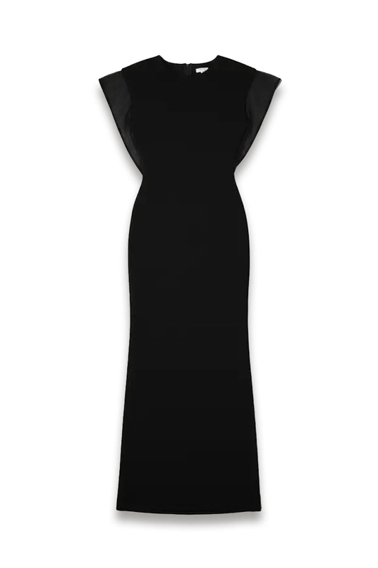 Viscose Blend Slinky Drape Plunge Back Knit Maxi Dress