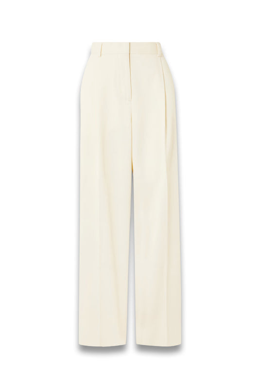 Pleated Twill wide-leg Pants