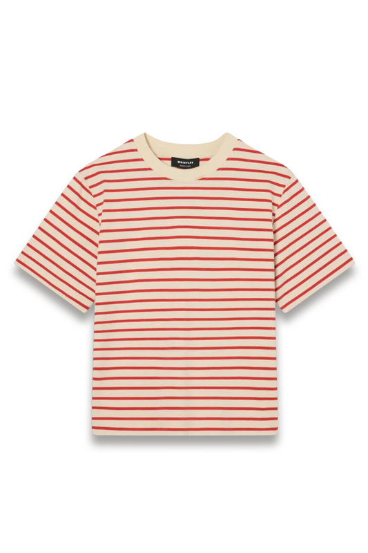 Red Stripe Relaxed Cotton T-shirt
