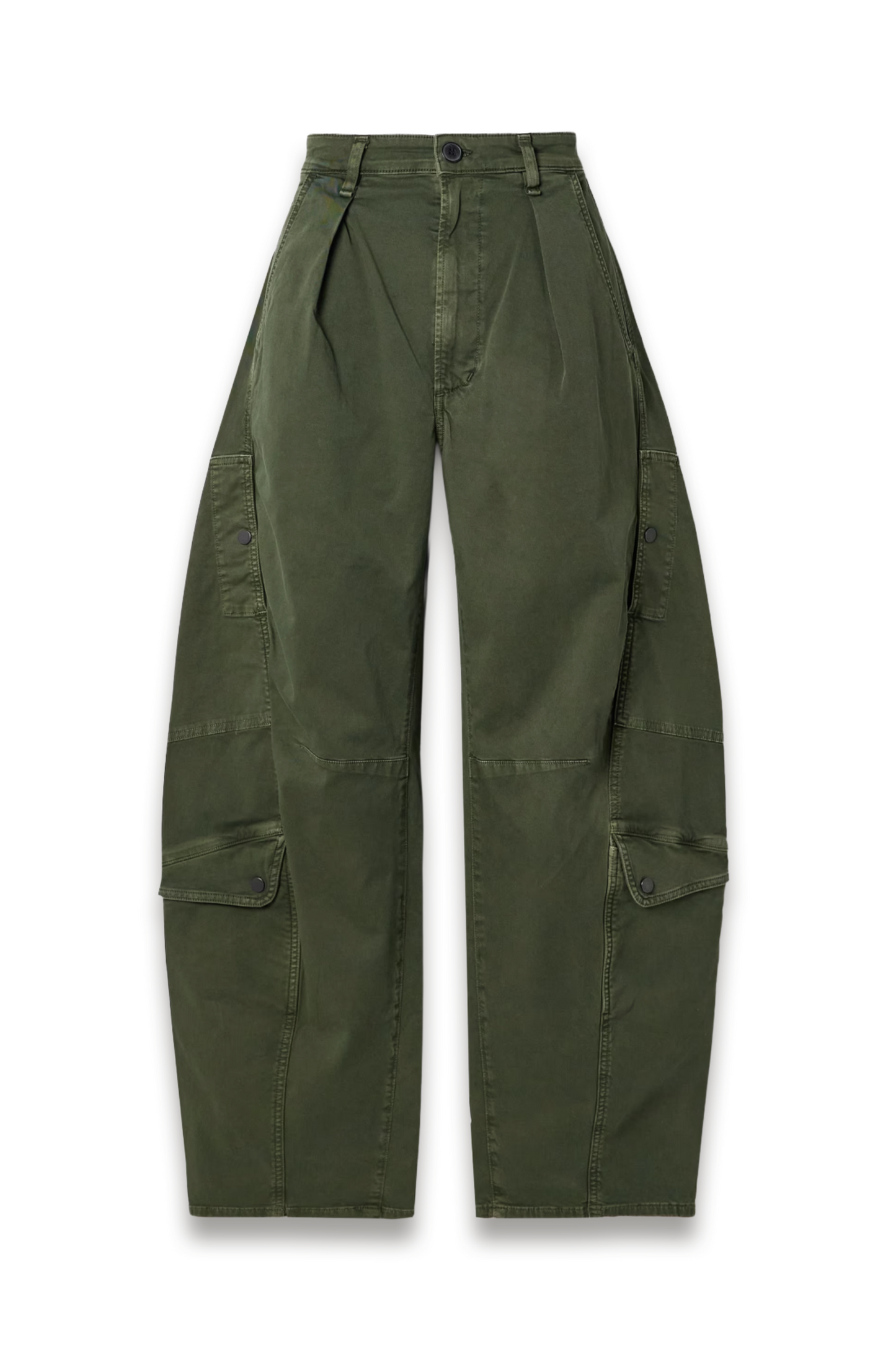 Flight Pleated Organic Cotton-blend Twill Barrel-leg Pants