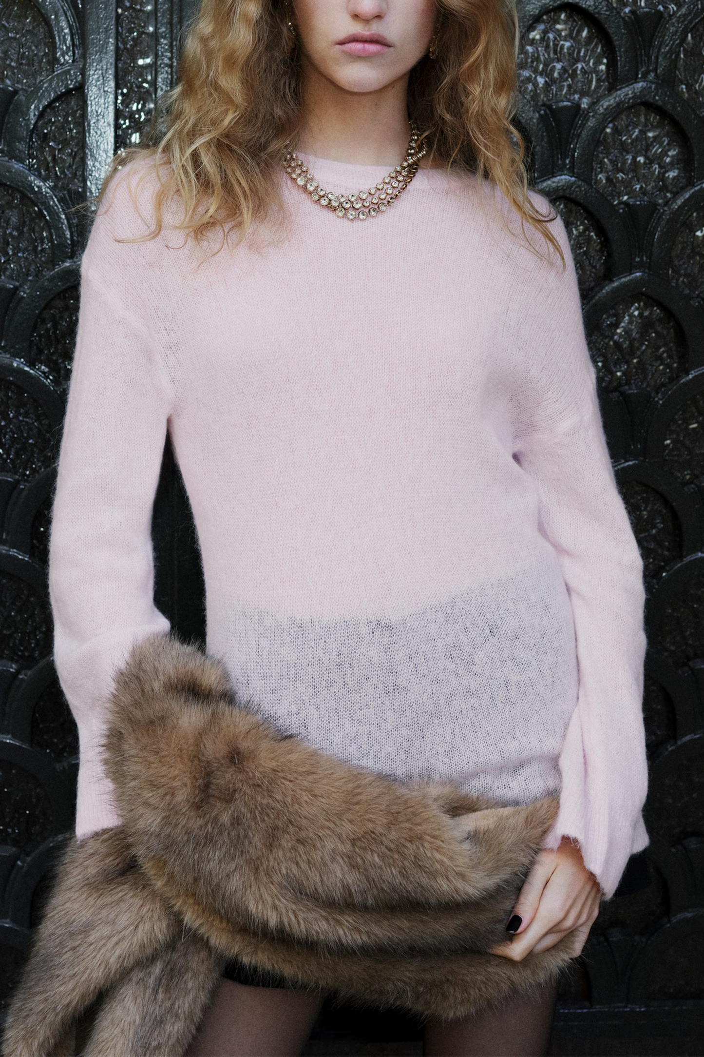 Wool and Alpaca-blend Sweater in Pink