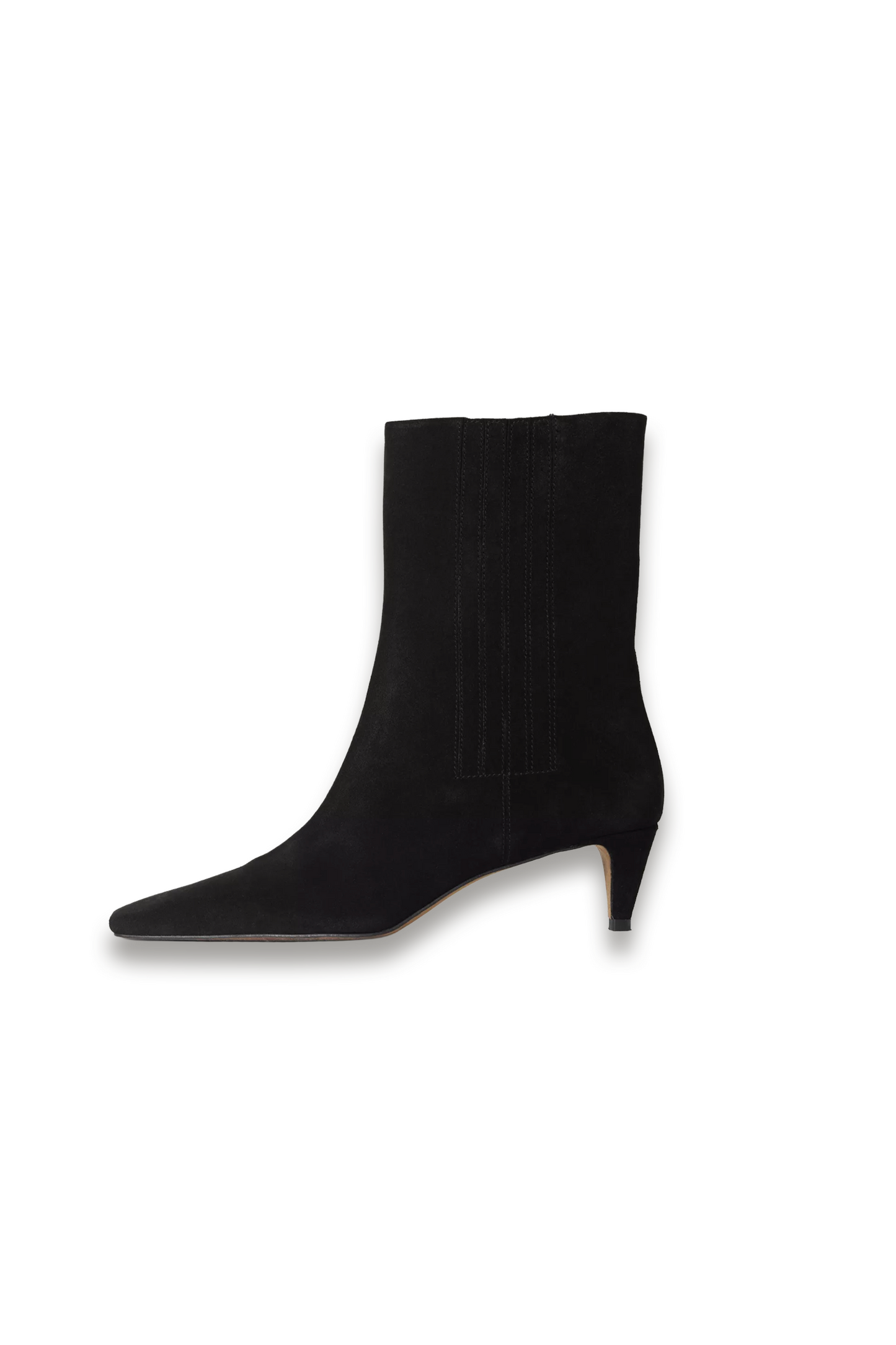 Valerie Suede Kitten Heel Ankle Boots, Black