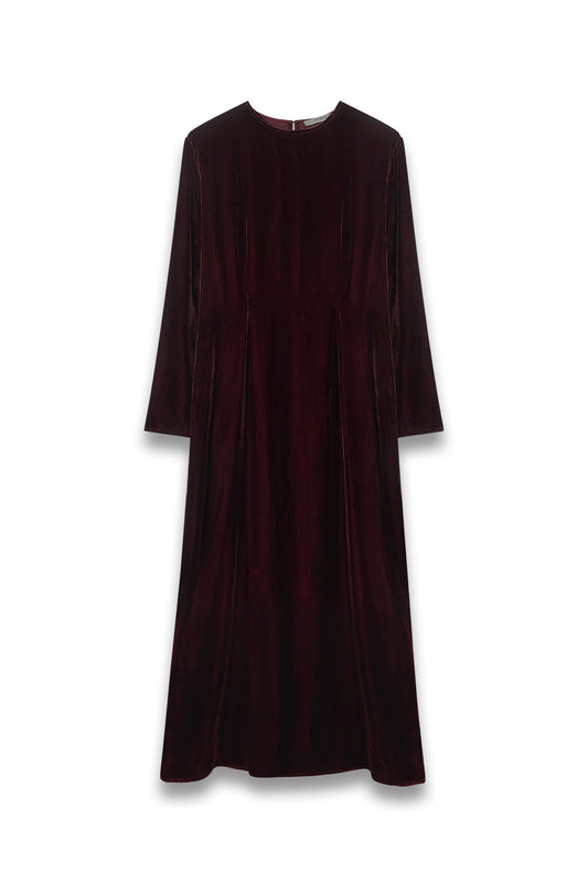 Jody Dress Maroon Viscose Velvet