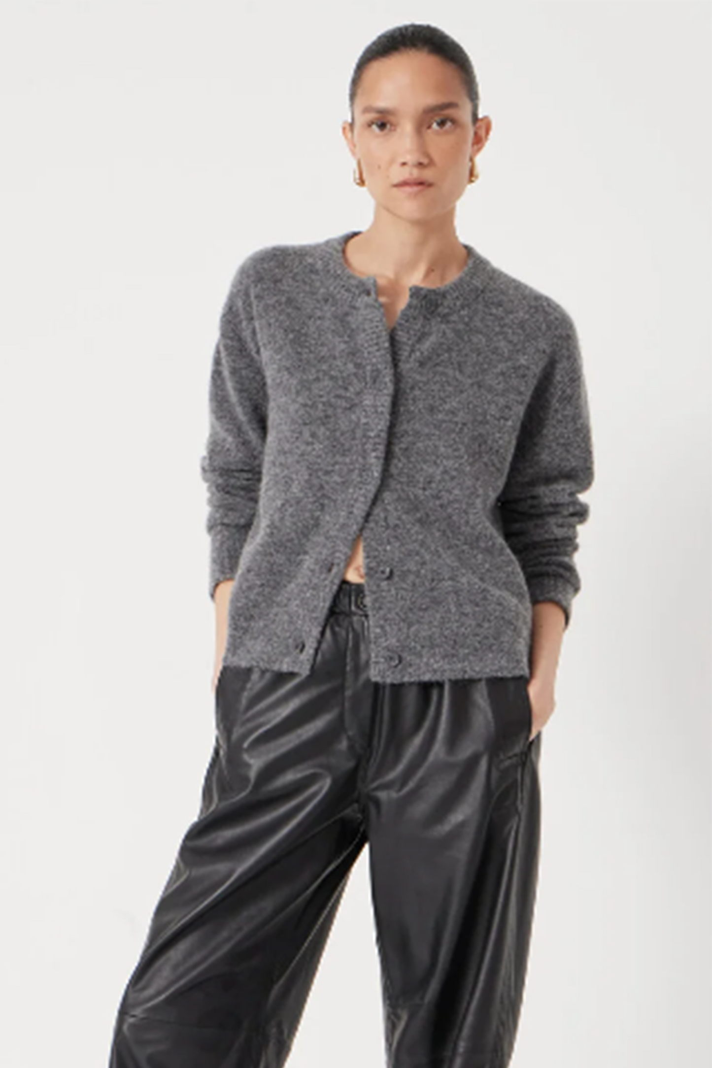 Juni Crew Neck Wool Blend Cardigan