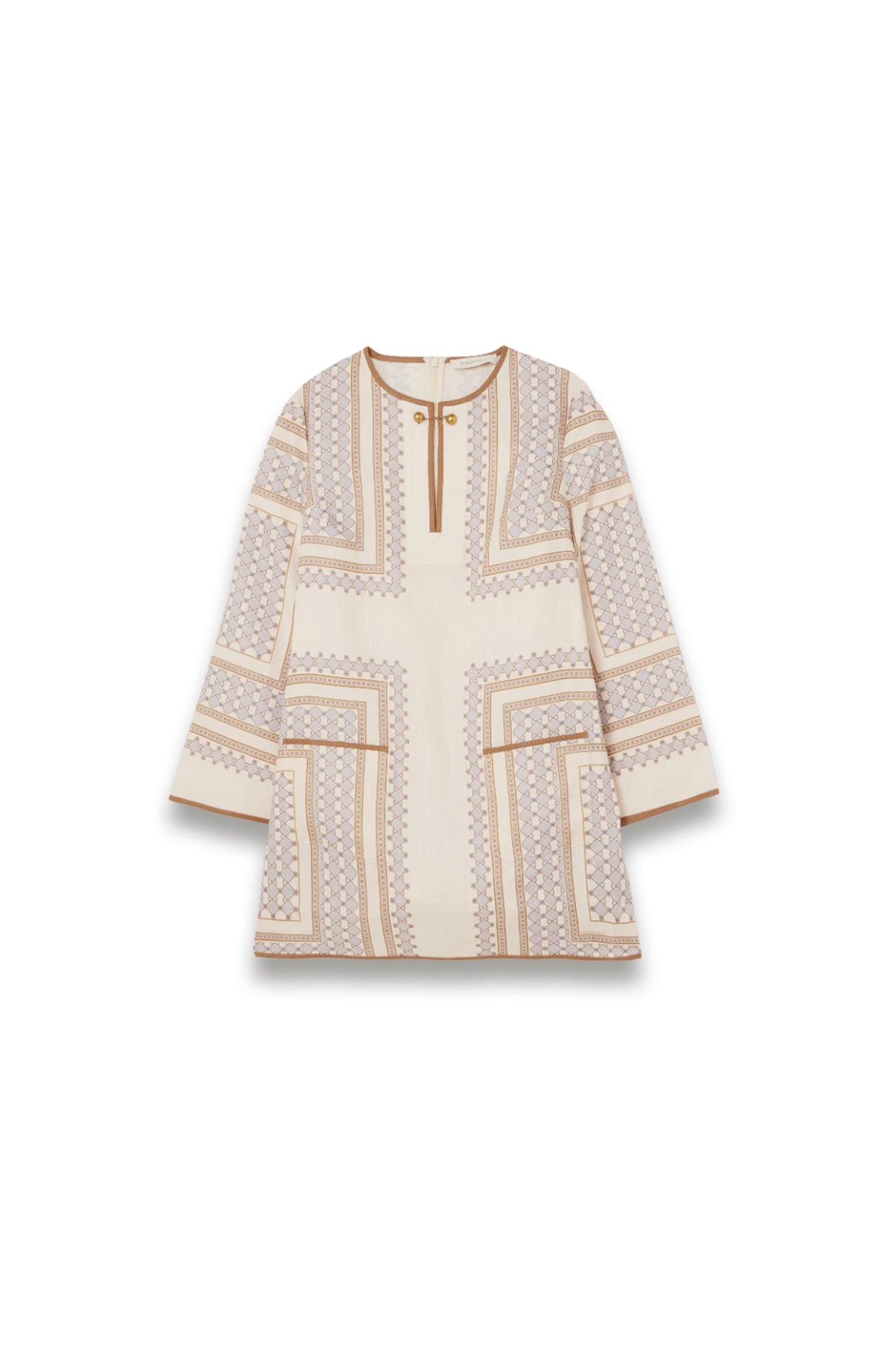 Printed Linen Mini Dress
