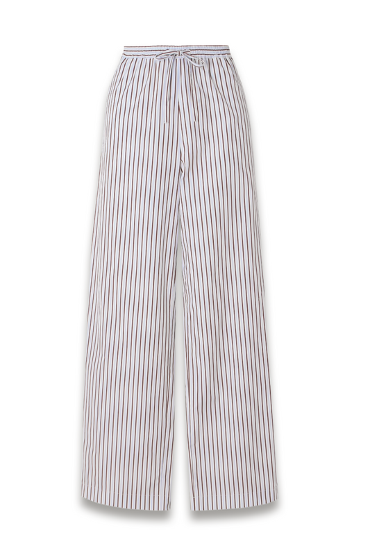 Cisco Striped Cotton-poplin Wide-leg Pants