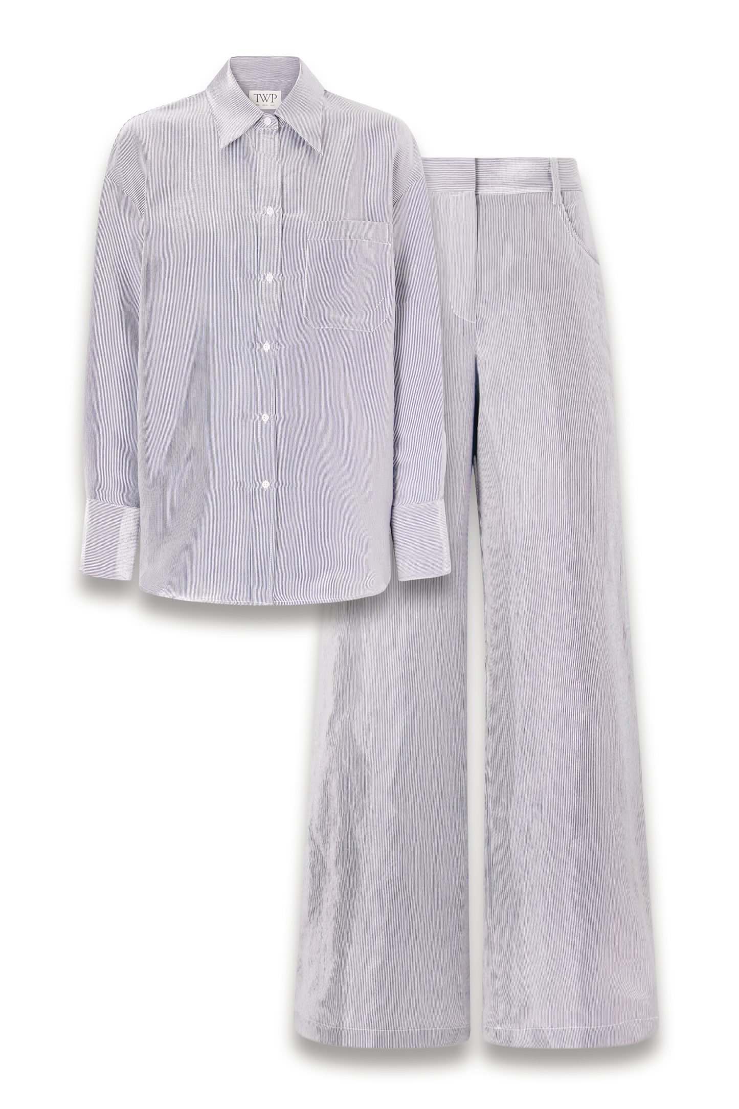 Big Joe Striped Cotton-blend Garbardine Shirt and Dylan Wide-leg Pants
