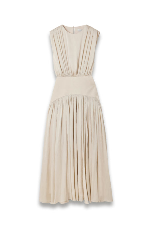 Suri Gathered Plissé-satin Gown